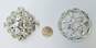 Vintage Icy Rhinestone Silver Tone Brooches 50.1g image number 4