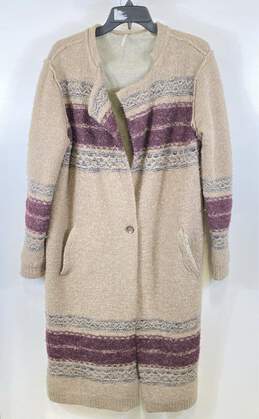 Free People Womens Multicolor Long Sleeve Button Front Cardigan Sweater Size L