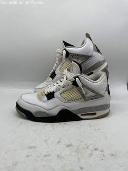 Nike Air Jordan 4 Retro Mens White Sneakers Size 9