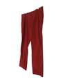 Womens Red Flat Front Straight Leg Casual Dress Pants Size 40X34 image number 5