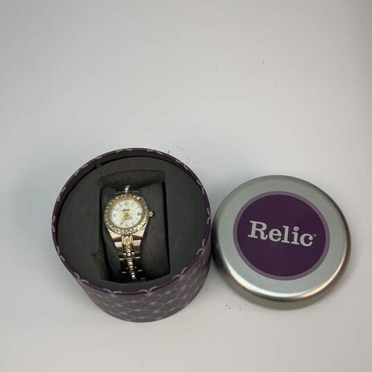Designer Relic ZR11775 Two-Tone Rhinestone Analog Wristwatch With Box image number 1