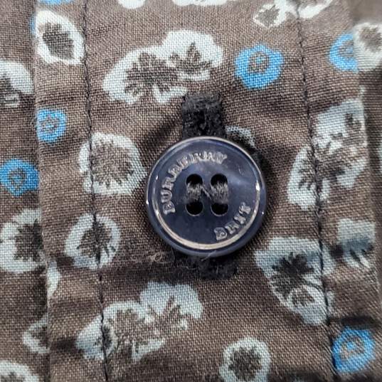 Burberry Brit Men's Blue Flower Print Button Up Long Sleeve Shirt Size L w/COA image number 5