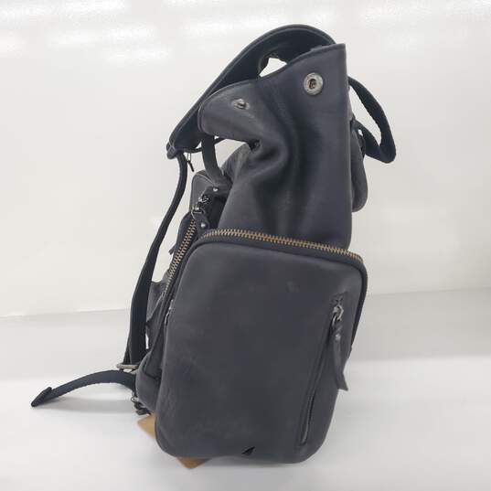 Buy the MH Handmade Genuine Black Leather Backpack | GoodwillFinds