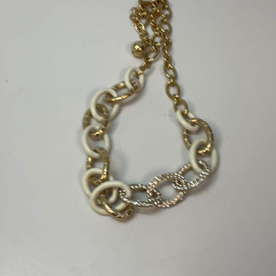 Designer Brighton Gold-Tone Rhinestone Lobster Clasp Link Chain Necklace image number 3