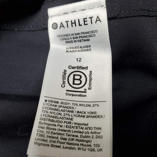 Athleta Avenues Nylon Blend Black Blazer Jacket Women's 12 NWT image number 7