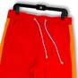 Womens Orange Red Drawstring Stretch Elastic Waist Jogger Pants Size Large image number 3