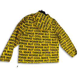 NWT Mens Yellow Black Randomevent Long Sleeve Pockets Pullover Hoodie Sz S alternative image