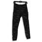 Womens Black Camouflage Elastic Waist High Rise Compression Leggings Size M/T image number 1