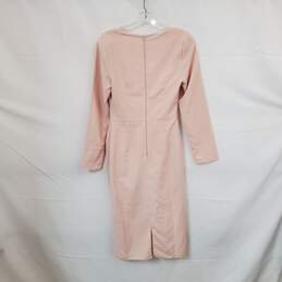 Asos Light Pink Front Tie Long Sleeved Sheath Dress WM Size 4 alternative image