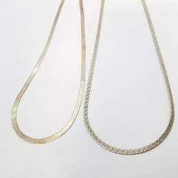 Sterling Silver Textured Herring Bones Necklace Bundle 2 Pcs 15g