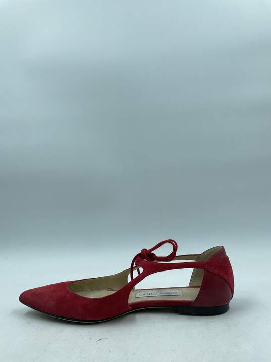 Jimmy Choo Red Pointed Flats W 5 COA image number 2