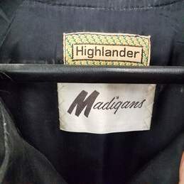 Madigans Highlander Vintage Black Long Leather Jacket Fur Trim alternative image