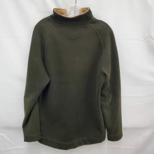 St. John Bay MN's Green Fleece Half Zip Cotton Blend Pullover Size MM image number 2