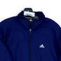 Mens Navy Blue White Striped Pockets Full-Zip Windbreaker Jacket Size Small image number 3