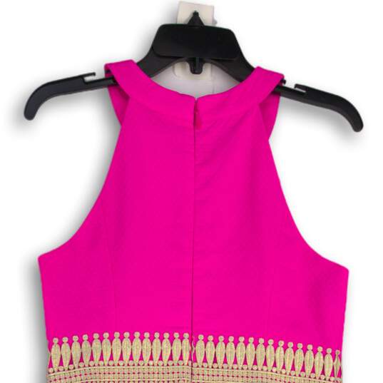 Lilly Pulitzer Womens Ashlyn Hot Pink Sleeveless Back Zip Shift Dress Size 6 image number 4