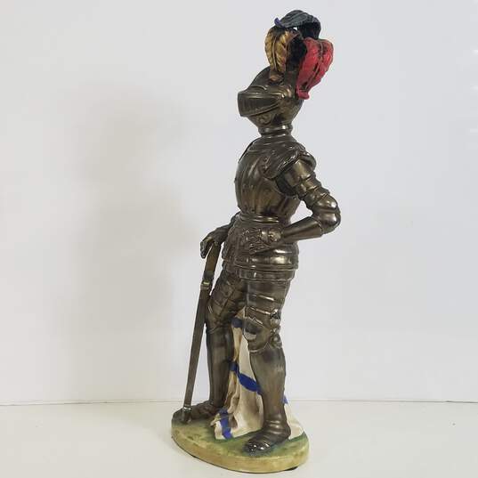 Porcelain Knight Figurine Vintage Figural Medieval Statue image number 2
