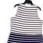 NWT Womens Blue White Striped Scoop Neck Sleeveless Long Maxi Dress Size M image number 4