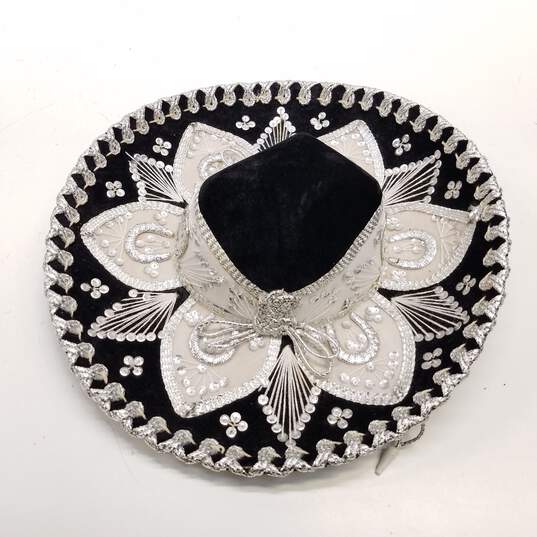 Salazar Yepez Charro/Mariachi Hat, Black, Silver, Youth Size Small image number 4