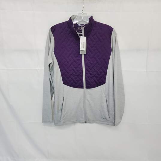 Annika Purple & Gray Full Zip Jacket WM Size M NWT image number 1