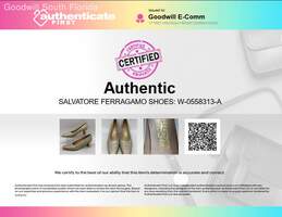 Authentic Salvatore Ferragamo Womens Beige Low Heel Wedges Size 7 alternative image