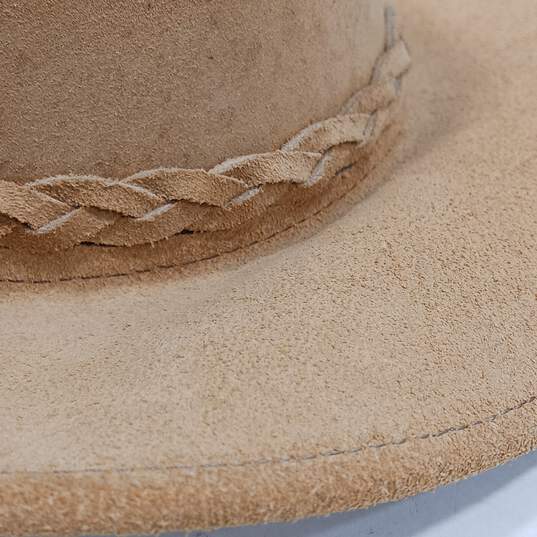 Men's Genuine Leather Tan Hat Size M image number 7