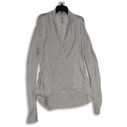 Womens Gray Heather Long Sleeve Open Front Cardigan Sweater Size S
