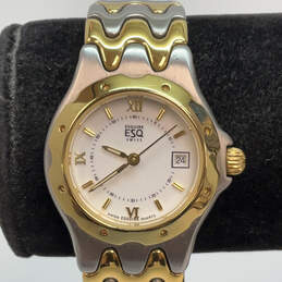 Designer ESQ Movado Freedom 100403 Two-Tone Round Dial Analog Wristwatch