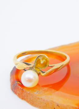 10K Yellow Gold Pearl Ring For Repair 1.7g