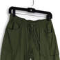 Womens Green Elastic Waist Drawstring Tapered Leg Jogger Pants Size Medium image number 4