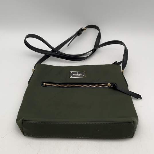 Kate Spade Womens Green Black Adjustable Strap Zipper Crossbody Bag image number 1