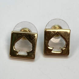Designer Kate Spade Gold-Tone Ace Design Cut Square Shape Stud Earrings alternative image