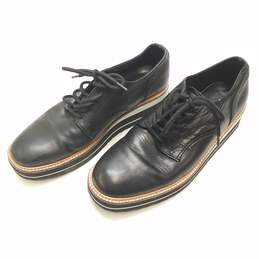 Steve Madden Leather Sufraget Lace Up Shoes Black 9