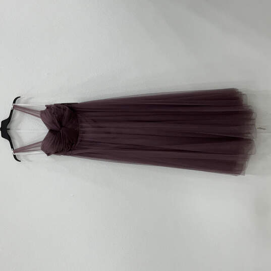 NWT Womens Purple Lace Sleeveless Padded Back Zip Maxi Dress Size 10 image number 1