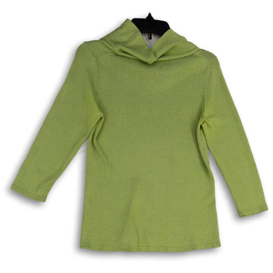 Womens Green Regular Fit Turtleneck Long Sleeve Pullover Sweater Size Small image number 3