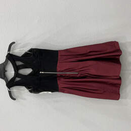 NWT Womens Black Pleated Sleeveless V-Neck Back Zip Fit & Flare Dress Sz 3 alternative image