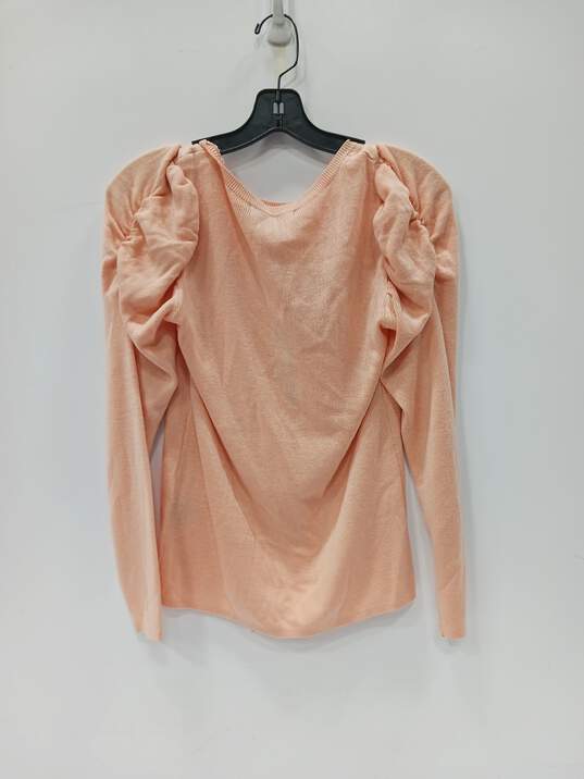 Catherine Malandrino Women's Peach LS Crewneck Sweater Size S NWT image number 2