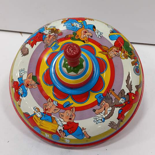 Vintage Ohio Art Co.  3 Little Pigs Themed Spinning Top image number 2