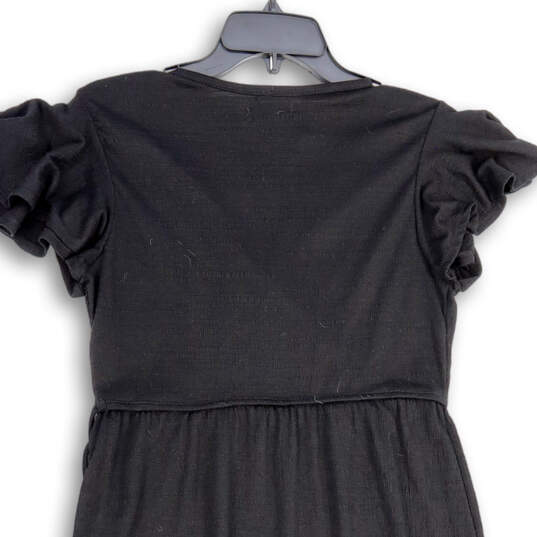 NWT Womens Black Wrap V-Neck Short Sleeve Fit And Flare Dress Size Small image number 4