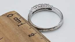 925 Sterling Silver + Platinum Plating Accent CZ Trinity Ring Size 5.75 alternative image