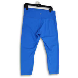 Womens Blue Flat Front Elastic High Waist Pull-On Capri Leggings Size 14 alternative image