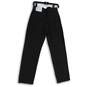 NWT Loft Womens Black Denim High Rise Button Fly Straight Leg Jeans Size 26 image number 2