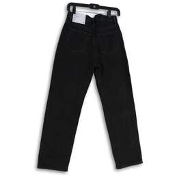 NWT Loft Womens Black Denim High Rise Button Fly Straight Leg Jeans Size 26 alternative image