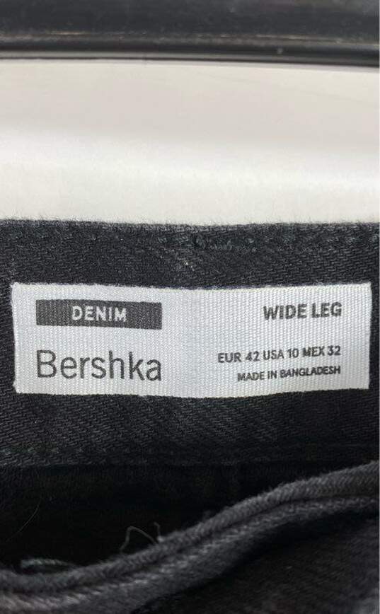 Bershka Women Black Wide Leg Jeans Sz 10 image number 3