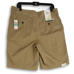 NWT Mens Tan Flat Front Slash Pocket Chino Shorts Size 35W  x 10.5 alternative image