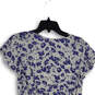 NWT Womens Blue White Floral V-Neck Knee Length Blouson Dress Size Medium image number 4