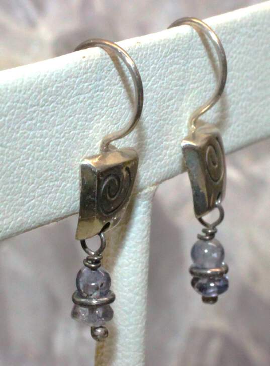 Artisan FF Signed Sterling Silver Earrings image number 4