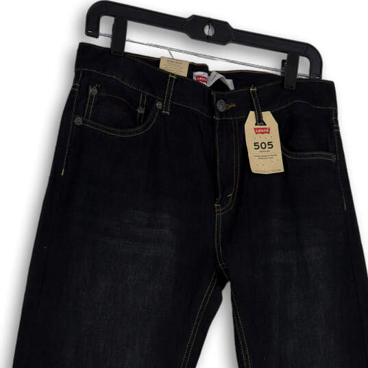 NWT Womens Blue 505 Denim Dark Wash Pockets Straight Leg Jeans Sz 20R 30x30 image number 3