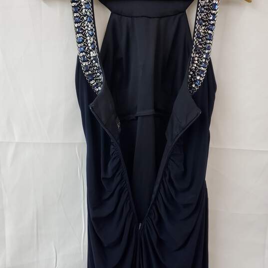 XSCAPE Navy Sequin Sleeveless Maxi Dress Women's 12 image number 5