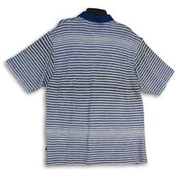 NWT Mens Blue Striped Short Sleeve Spread Collared Golf Polo Shirt Size XL alternative image