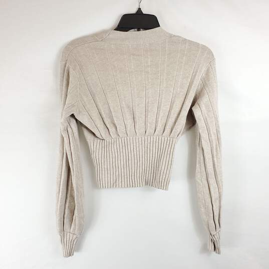 Bar III Women Light Brown Knit Crop Sweater XS NWT image number 5